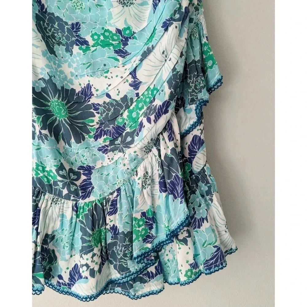 Poupette St. Barth Ambra Dress in Aqua Floral - Picture 3 of 8